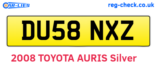 DU58NXZ are the vehicle registration plates.