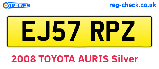 EJ57RPZ are the vehicle registration plates.