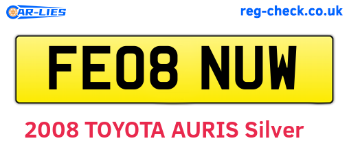 FE08NUW are the vehicle registration plates.