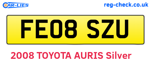 FE08SZU are the vehicle registration plates.