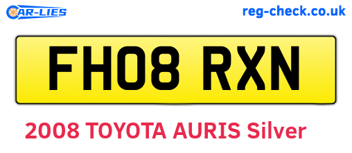FH08RXN are the vehicle registration plates.