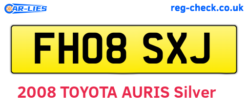 FH08SXJ are the vehicle registration plates.