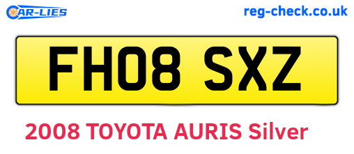 FH08SXZ are the vehicle registration plates.