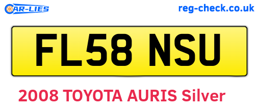 FL58NSU are the vehicle registration plates.