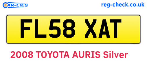 FL58XAT are the vehicle registration plates.