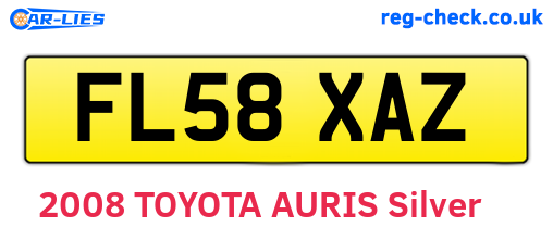 FL58XAZ are the vehicle registration plates.