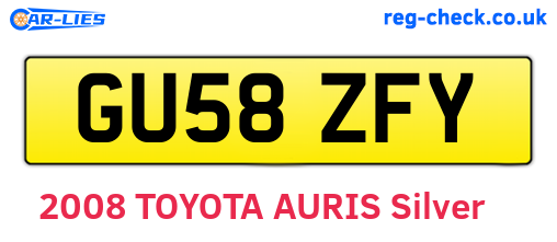GU58ZFY are the vehicle registration plates.