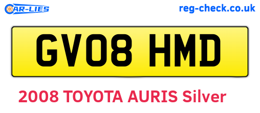 GV08HMD are the vehicle registration plates.