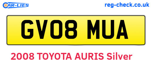 GV08MUA are the vehicle registration plates.