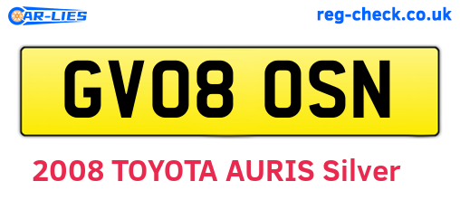 GV08OSN are the vehicle registration plates.