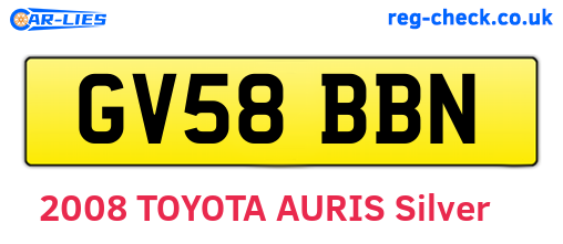 GV58BBN are the vehicle registration plates.