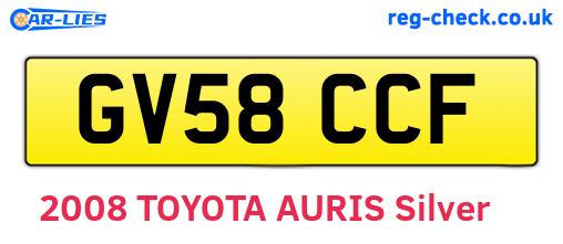 GV58CCF are the vehicle registration plates.
