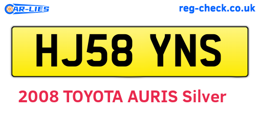 HJ58YNS are the vehicle registration plates.