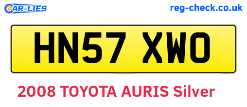 HN57XWO are the vehicle registration plates.