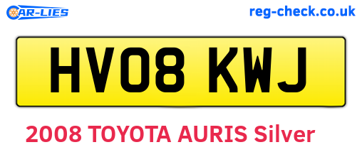 HV08KWJ are the vehicle registration plates.