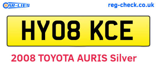 HY08KCE are the vehicle registration plates.