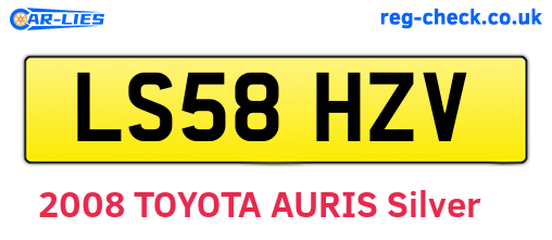LS58HZV are the vehicle registration plates.