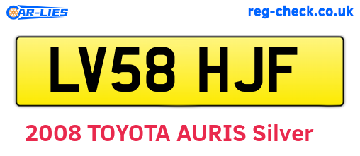LV58HJF are the vehicle registration plates.