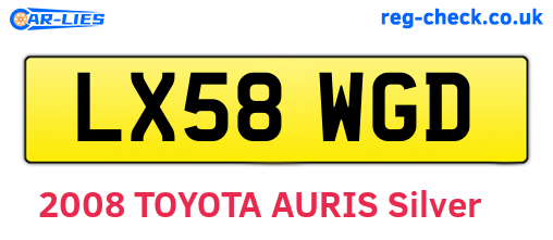 LX58WGD are the vehicle registration plates.