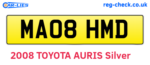 MA08HMD are the vehicle registration plates.
