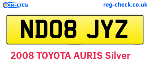 ND08JYZ are the vehicle registration plates.