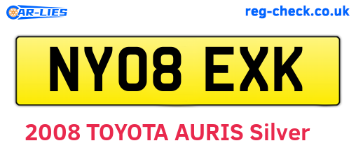 NY08EXK are the vehicle registration plates.