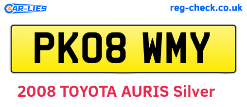 PK08WMY are the vehicle registration plates.