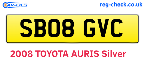 SB08GVC are the vehicle registration plates.