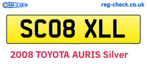 SC08XLL are the vehicle registration plates.