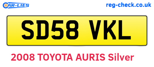 SD58VKL are the vehicle registration plates.
