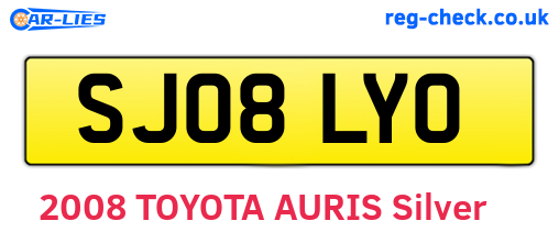 SJ08LYO are the vehicle registration plates.
