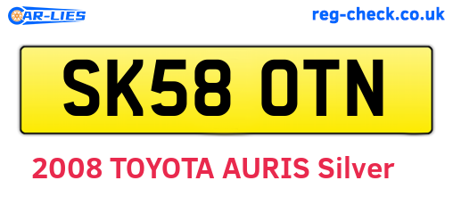 SK58OTN are the vehicle registration plates.