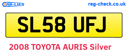 SL58UFJ are the vehicle registration plates.
