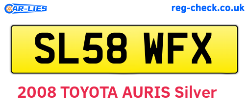 SL58WFX are the vehicle registration plates.