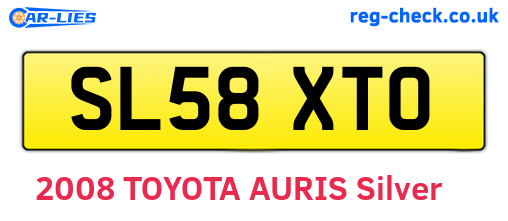 SL58XTO are the vehicle registration plates.