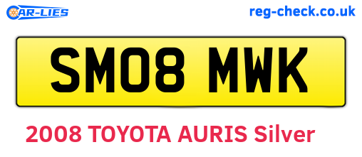 SM08MWK are the vehicle registration plates.