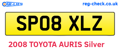 SP08XLZ are the vehicle registration plates.