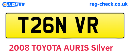 T26NVR are the vehicle registration plates.