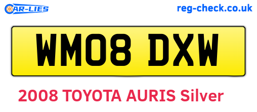 WM08DXW are the vehicle registration plates.