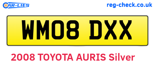 WM08DXX are the vehicle registration plates.