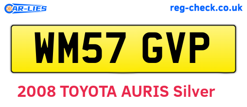 WM57GVP are the vehicle registration plates.