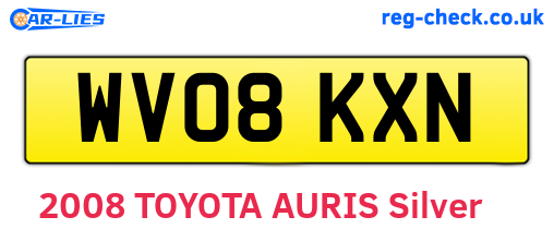 WV08KXN are the vehicle registration plates.