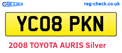 YC08PKN are the vehicle registration plates.