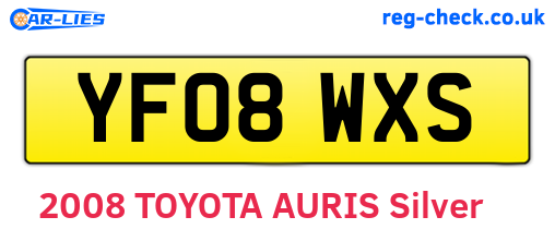 YF08WXS are the vehicle registration plates.