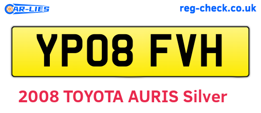 YP08FVH are the vehicle registration plates.