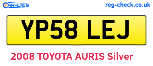 YP58LEJ are the vehicle registration plates.