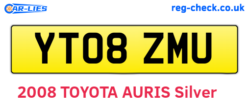 YT08ZMU are the vehicle registration plates.