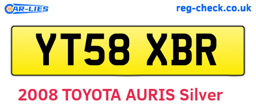 YT58XBR are the vehicle registration plates.