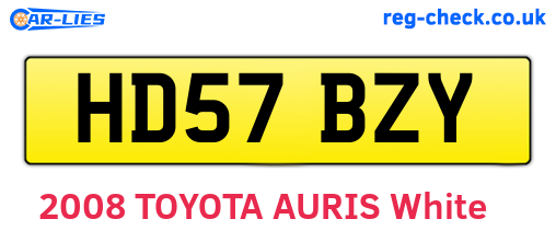 HD57BZY are the vehicle registration plates.