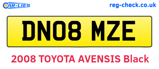 DN08MZE are the vehicle registration plates.